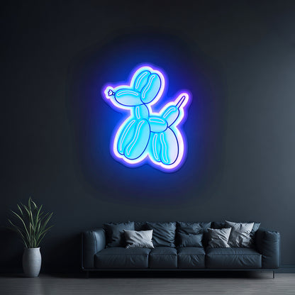 Balloon Dog Holographic Neon Signs For Wall Decor