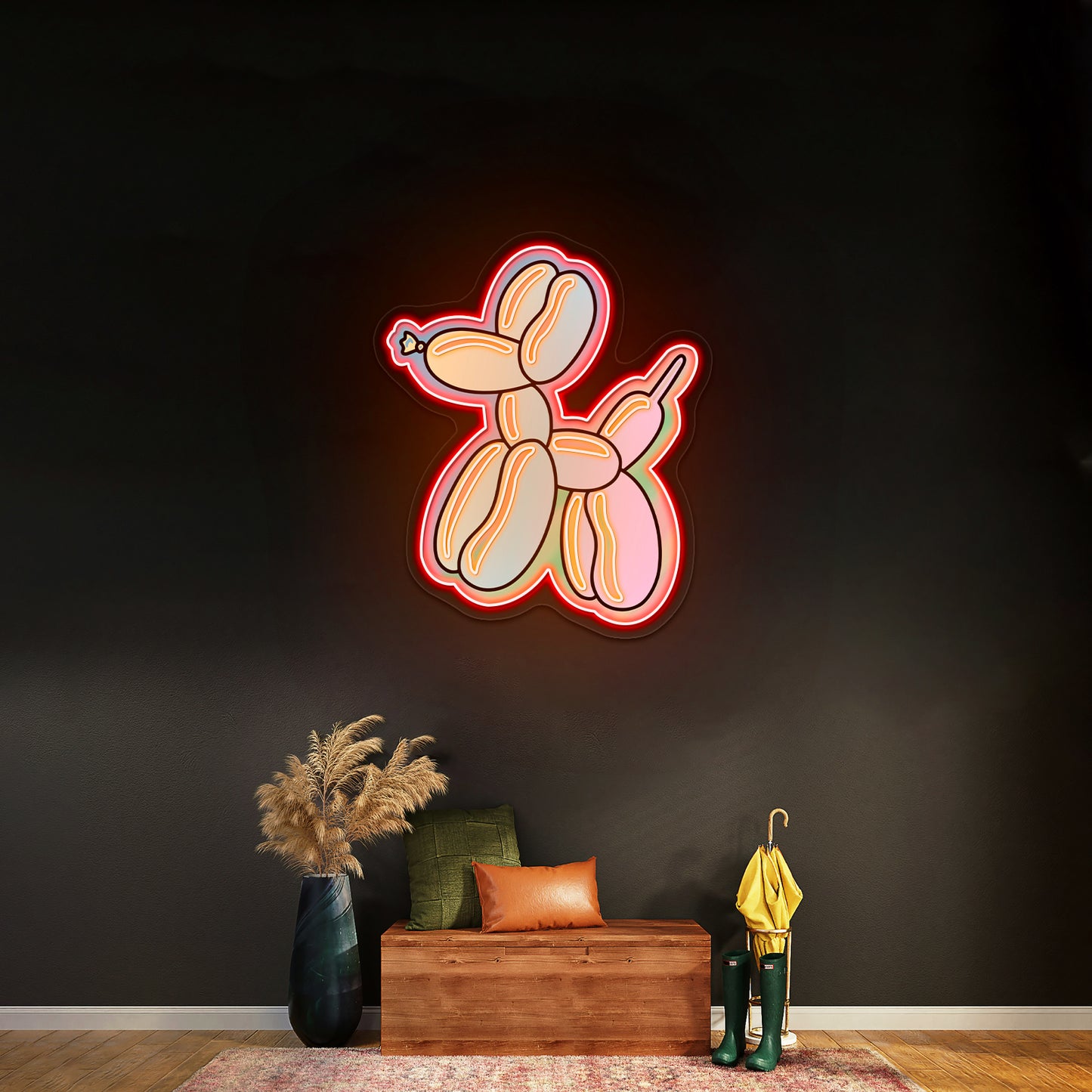 Balloon Dog Holographic Neon Signs For Wall Decor