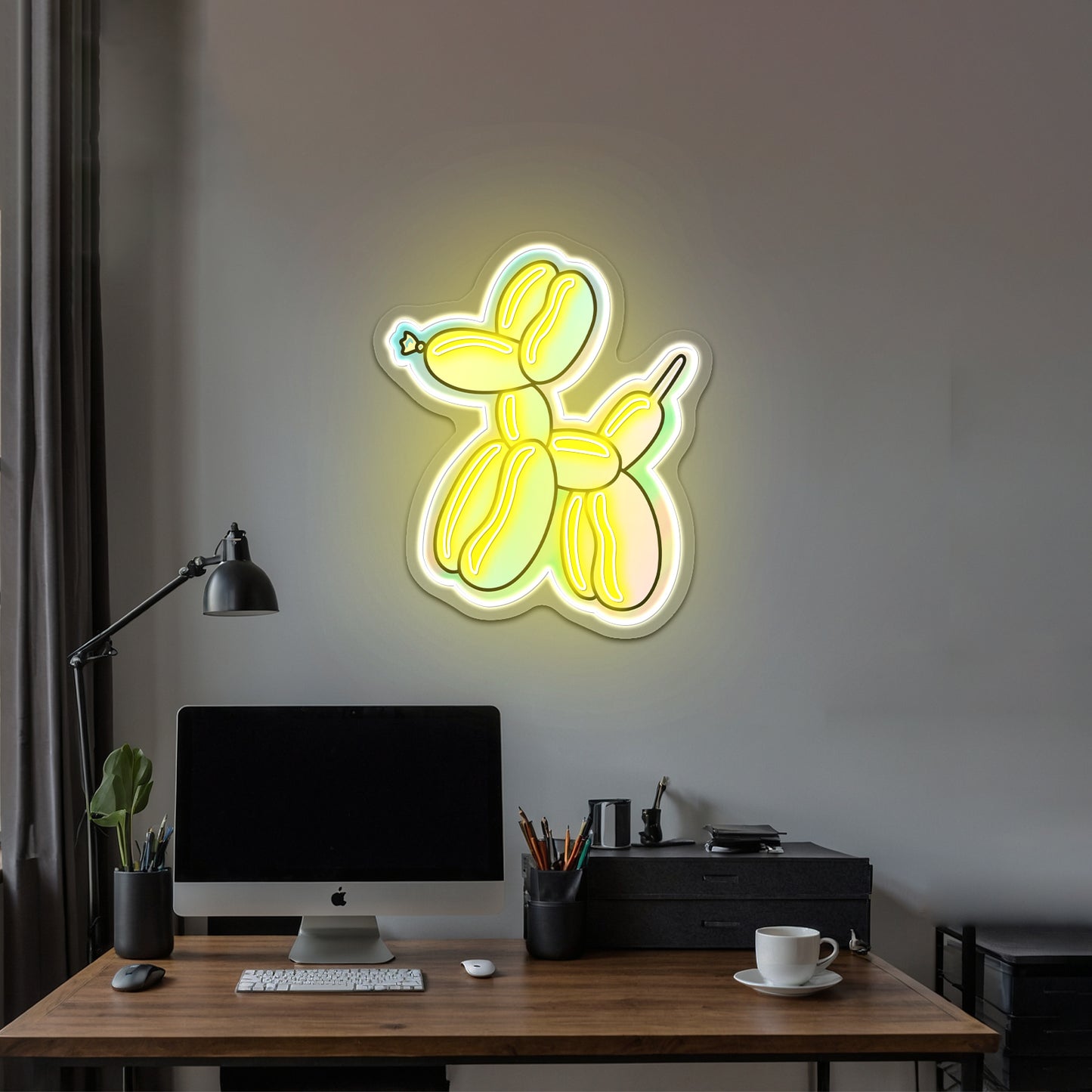 Balloon Dog Holographic Neon Signs For Wall Decor