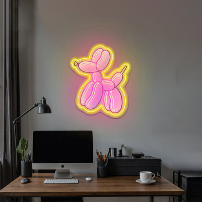 Balloon Dog Holographic Neon Signs For Wall Decor