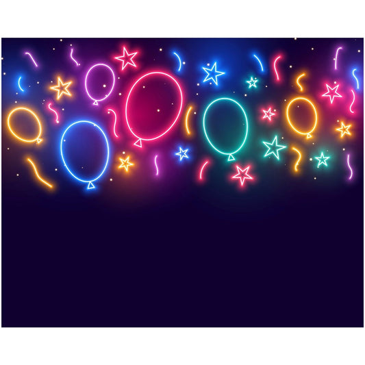 Balloons Stars And Confetti Celebration Led Sign Business Neon Sign