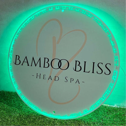 Bamboo Bliss Head Spa Acrylic Business Logo Sign - Shineneon