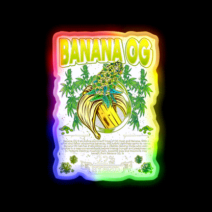 Banana Hybrid Cross Banana Hemp Inspired Green Leaf Led Neon Sign Rgb Color - LED neon sign close-up detail