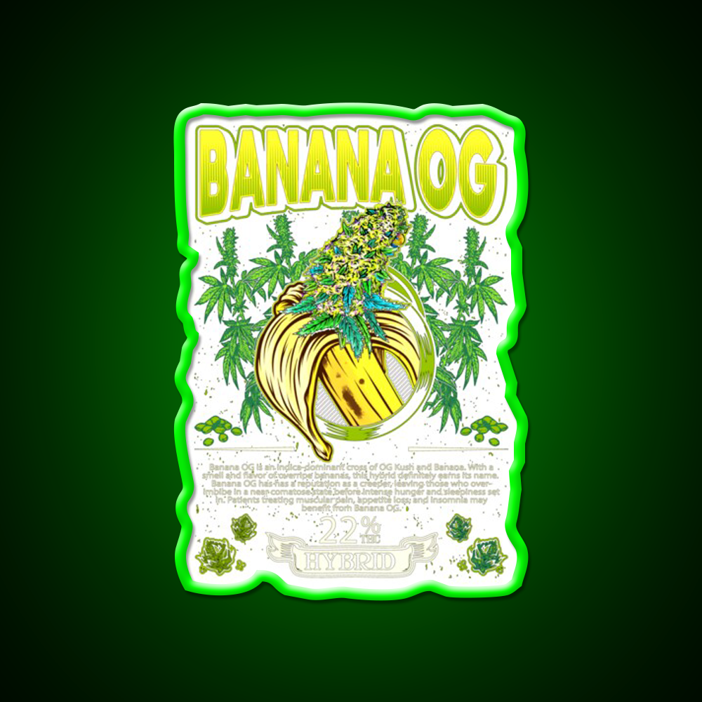 Banana Hybrid Cross Banana Hemp Inspired Green Leaf Led Neon Sign Rgb Color - LED neon sign view 8