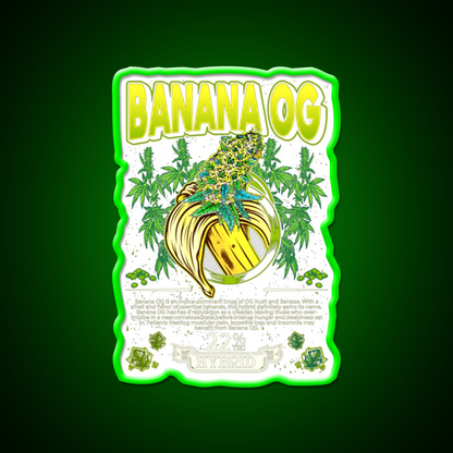 Banana Hybrid Cross Banana Hemp Inspired Green Leaf Led Neon Sign Rgb Color - LED neon sign view 8