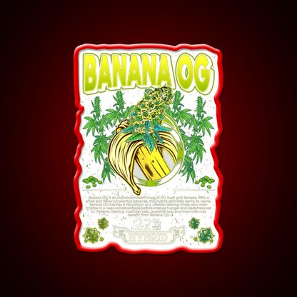 Banana Hybrid Cross Banana Hemp Inspired Green Leaf Led Neon Sign Rgb Color - Shineneon