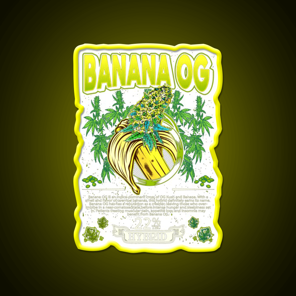 Banana Hybrid Cross Banana Hemp Inspired Green Leaf Led Neon Sign Rgb Color - Shineneon