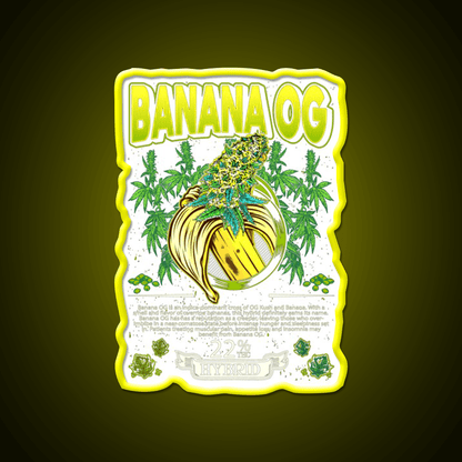 Banana Hybrid Cross Banana Hemp Inspired Green Leaf Led Neon Sign Rgb Color - Shineneon