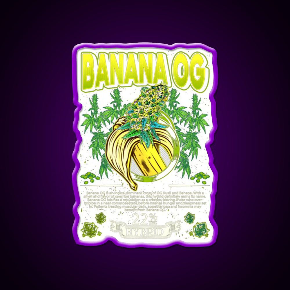 Banana Hybrid Cross Banana Hemp Inspired Green Leaf Led Neon Sign Rgb Color - Shineneon