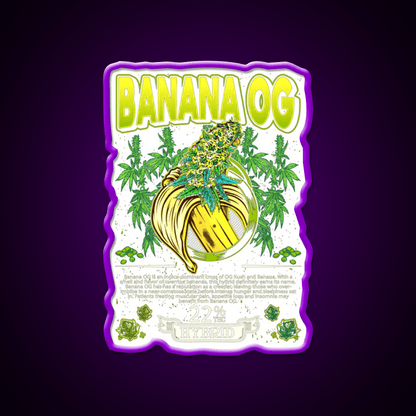 Banana Hybrid Cross Banana Hemp Inspired Green Leaf Led Neon Sign Rgb Color - Shineneon
