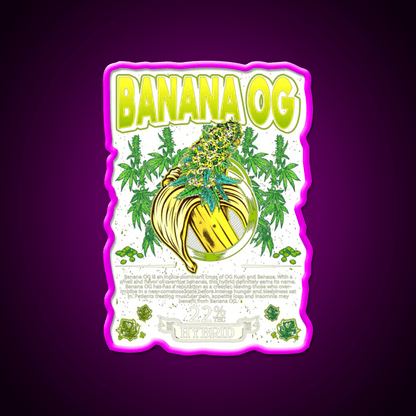 Banana Hybrid Cross Banana Hemp Inspired Green Leaf Led Neon Sign Rgb Color - Shineneon