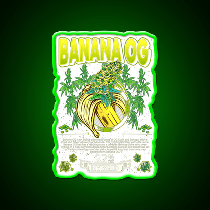 Banana Hybrid Cross Banana Hemp Inspired Green Leaf Led Neon Sign Rgb Color - Shineneon