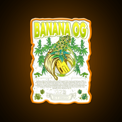 Banana Hybrid Cross Banana Hemp Inspired Green Leaf Led Neon Sign Rgb Color - Shineneon