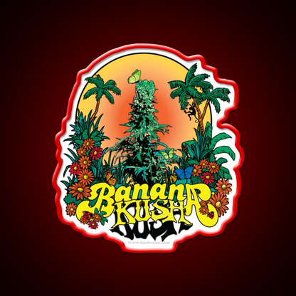 Banana Kush Strain Art Hemp Inspired Green Leaf Led Neon Sign Rgb Color - LED neon sign view 10
