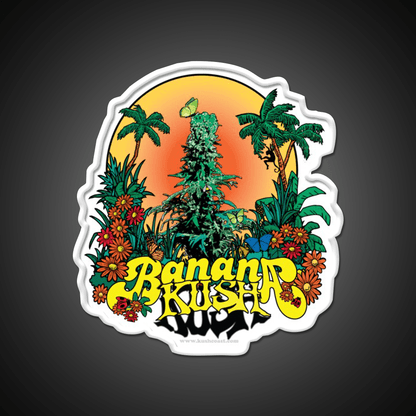 Banana Kush Strain Art Hemp Inspired Green Leaf Led Neon Sign Rgb Color - Shineneon
