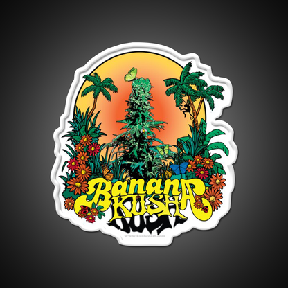 Banana Kush Strain Art Hemp Inspired Green Leaf Led Neon Sign Rgb Color - LED neon sign view 11