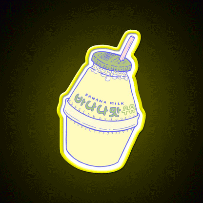 Banana Milk Snack Food Led Neon Sign Rgb Color - Custom LED neon sign front view