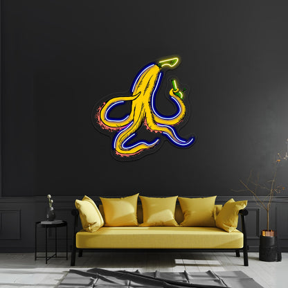 Banana Octopus With Bong Artwork Led Neon Sign - Shineneon