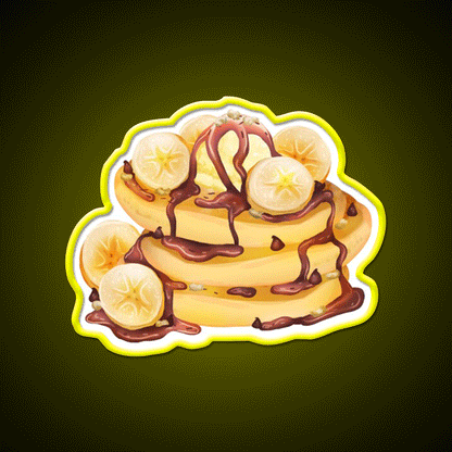 Banana Pancakes Snack Food Led Neon Sign Rgb Color - Custom LED neon sign front view