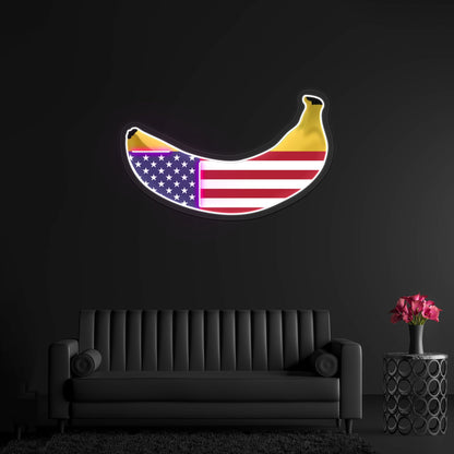 Banana Republic American Flag As A Banana Artwork Led Neon Sign - Shineneon