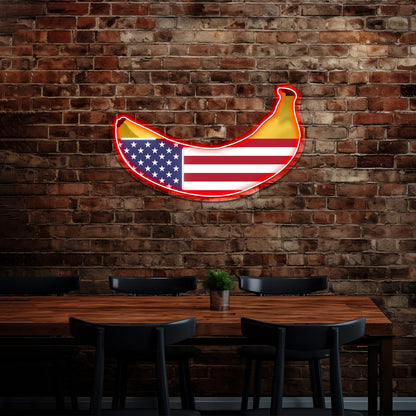 Banana Republic American Flag As A Banana Artwork Led Neon Sign - Shineneon