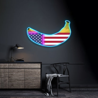 Banana Republic American Flag As A Banana Artwork Led Neon Sign - Shineneon