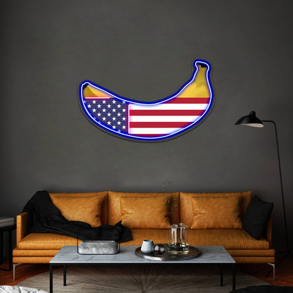 Banana Republic American Flag As A Banana Artwork Led Neon Sign - Shineneon