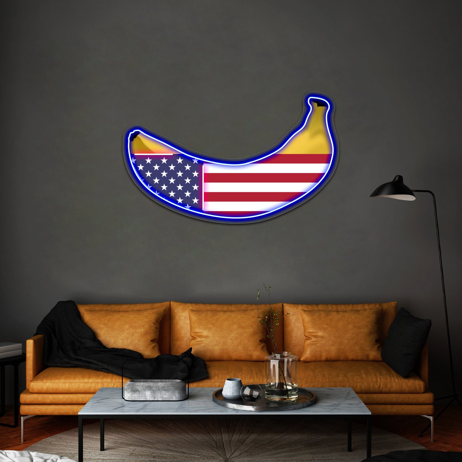 Banana Republic American Flag As A Banana Artwork Led Neon Sign
