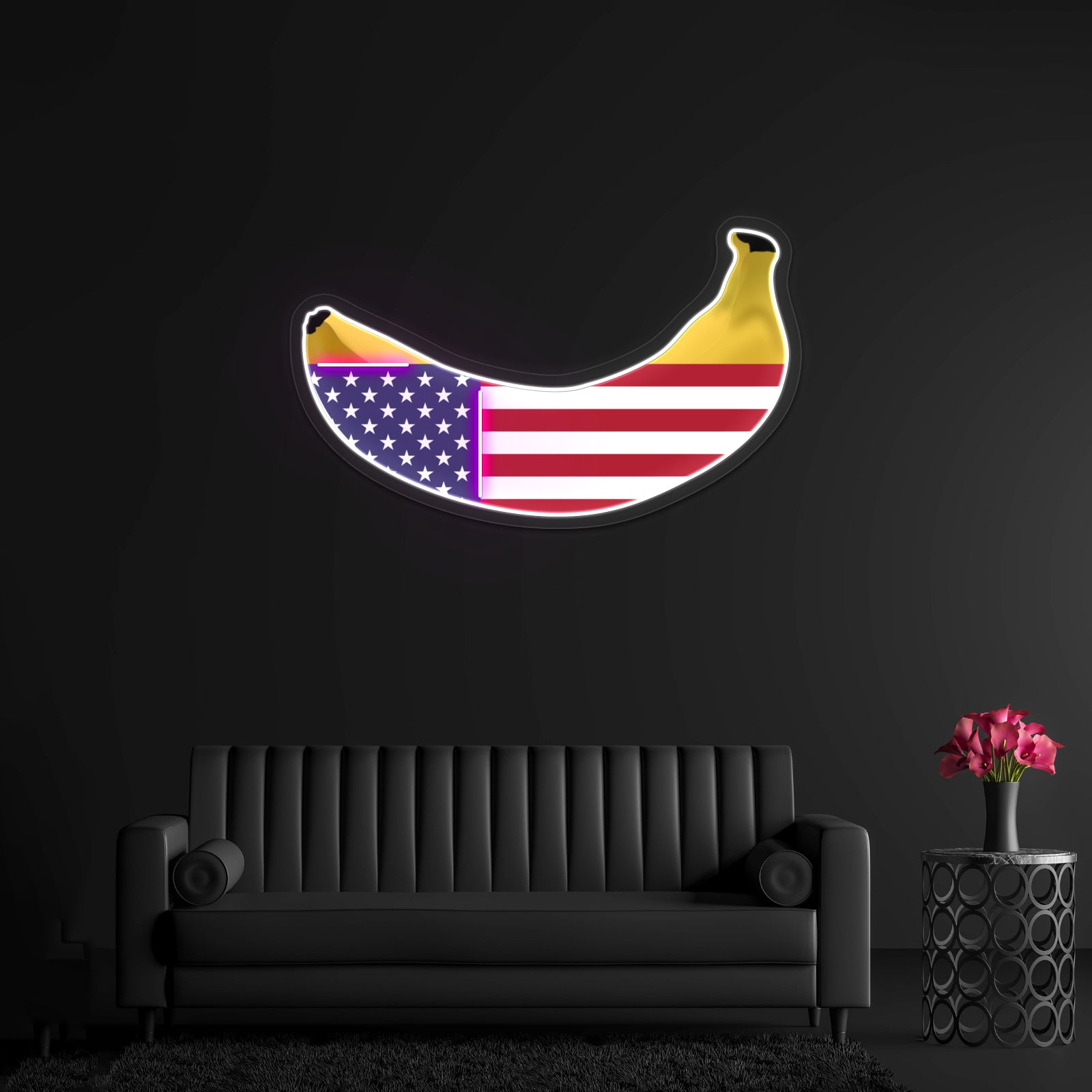 Banana Republic American Flag As A Banana Artwork Led Neon Sign