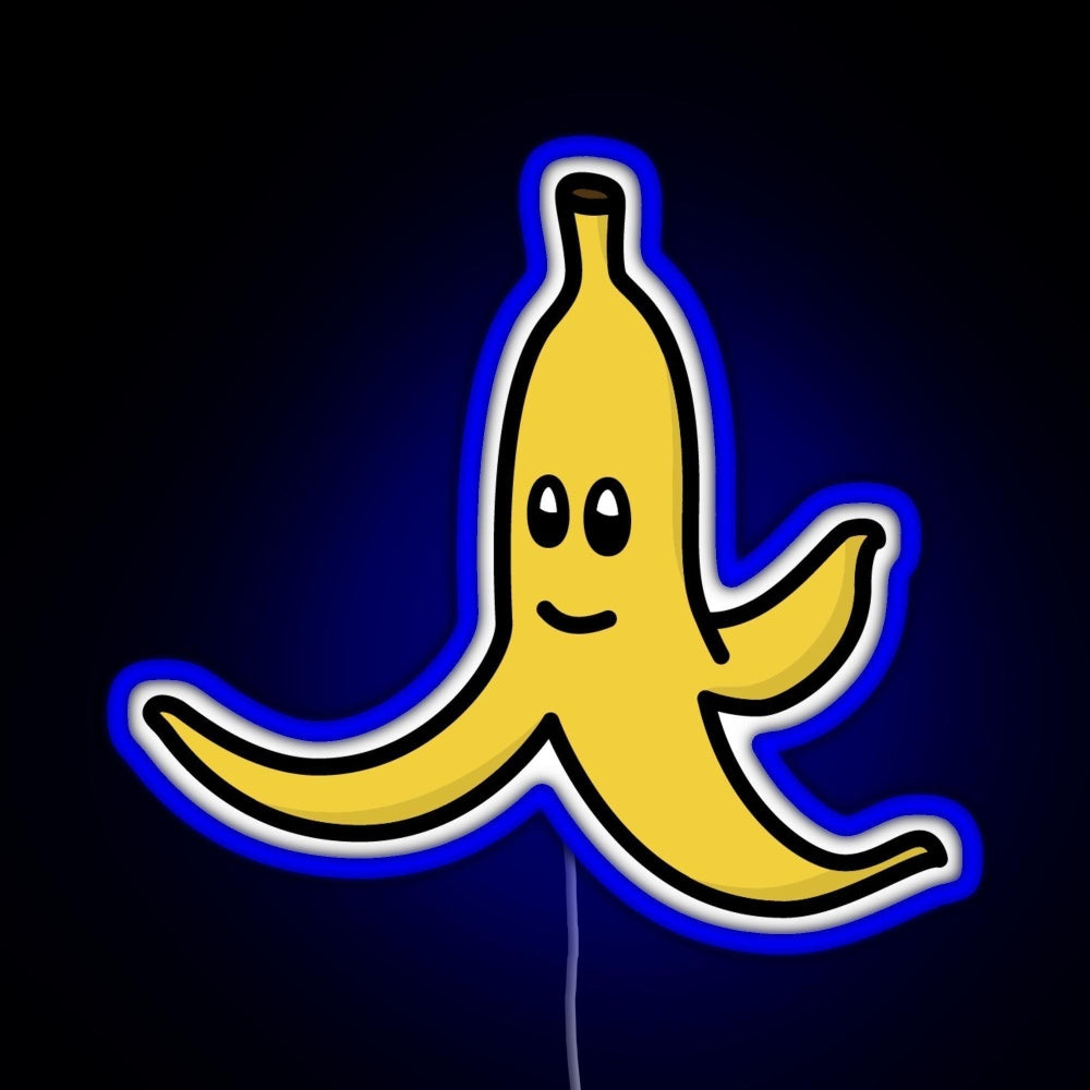 Banana Rgb Neon Sign - Neon sign mounted on wall in room