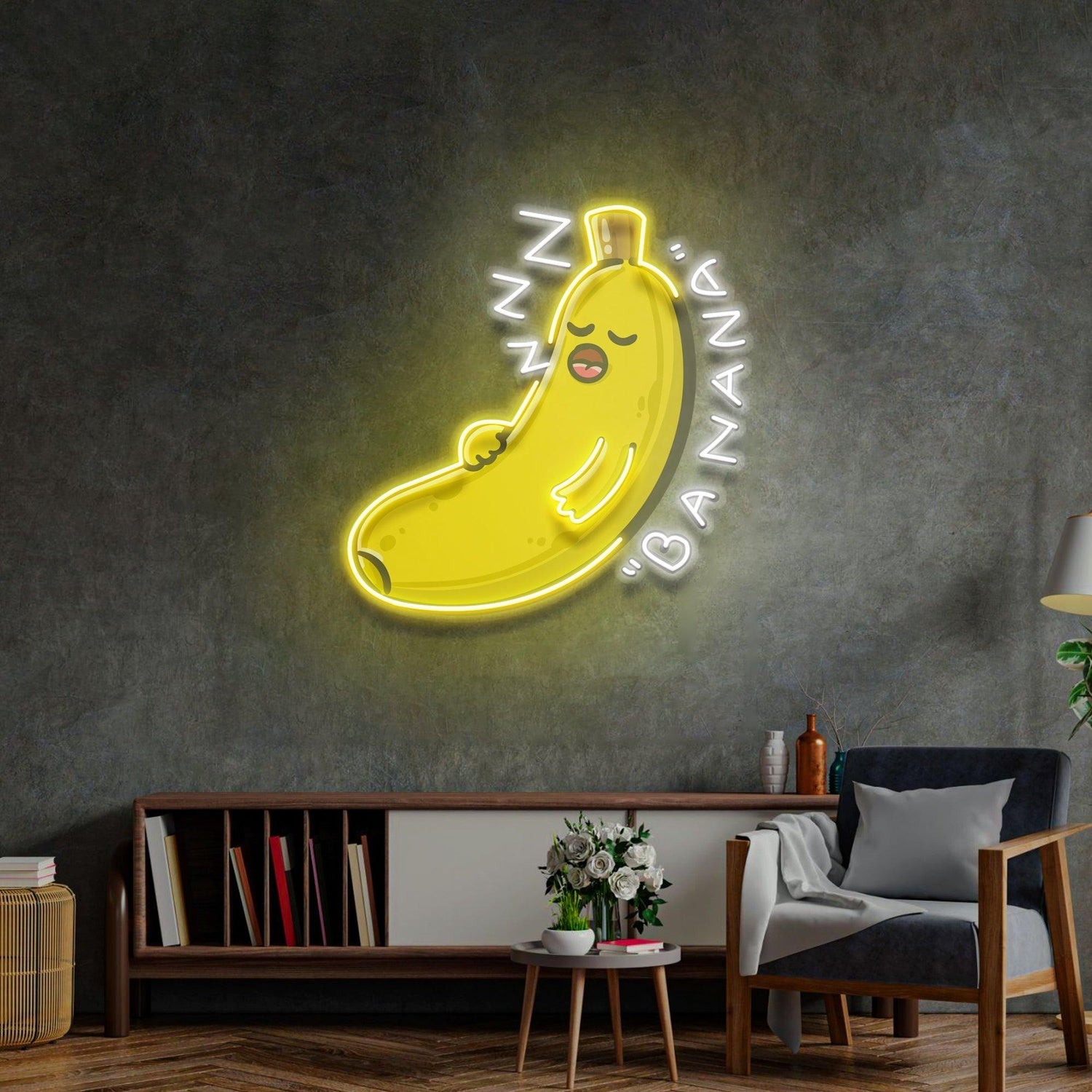 Banana Sleep Gorilla Helmet Uv Printed Led Neon Sign For Indoor Studio Decor | Shineneon