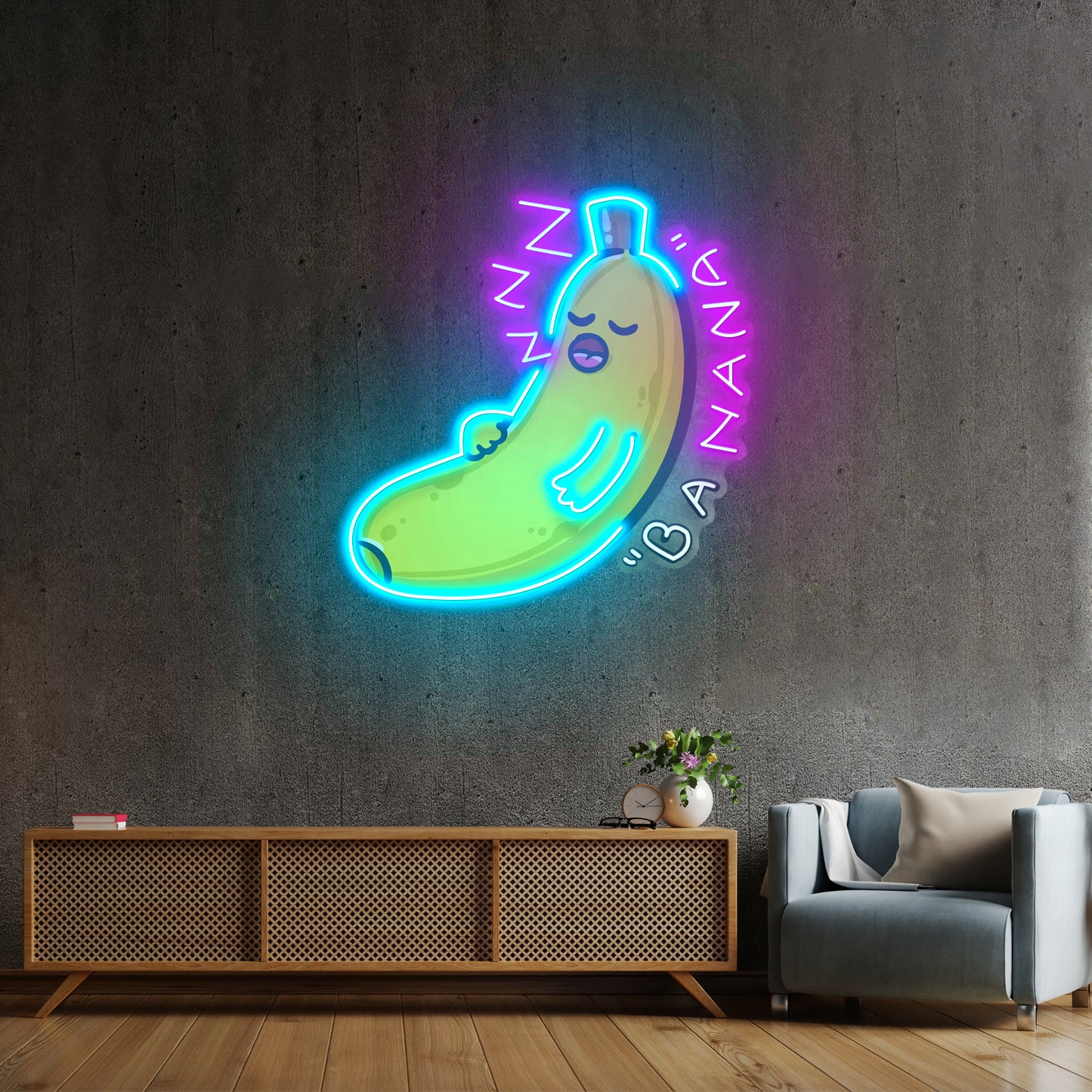 Banana Sleep Led Neon Sign Light Custom Led Signs