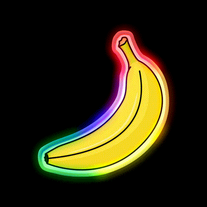 Banana V2 Snack Food Led Neon Sign Rgb Color - LED neon sign close-up detail