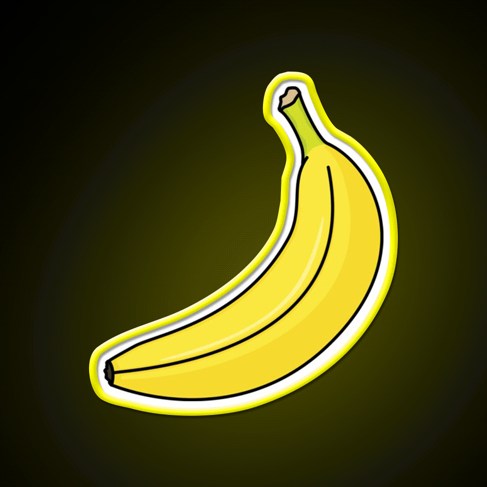 Banana V2 Snack Food Led Neon Sign Rgb Color - Custom LED neon sign front view
