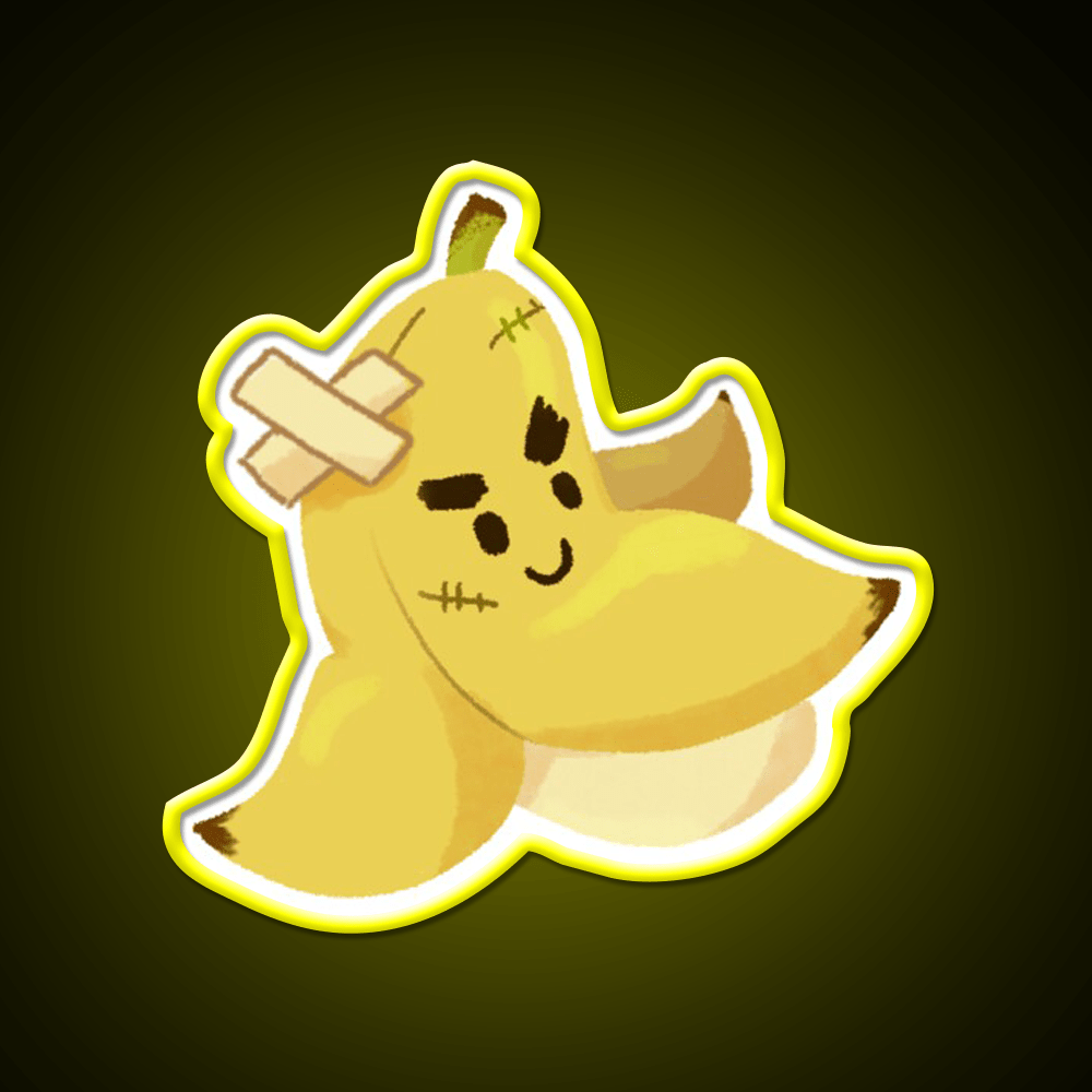 Bandaged Punk Banana Snack Food Led Neon Sign Rgb Color - Shineneon