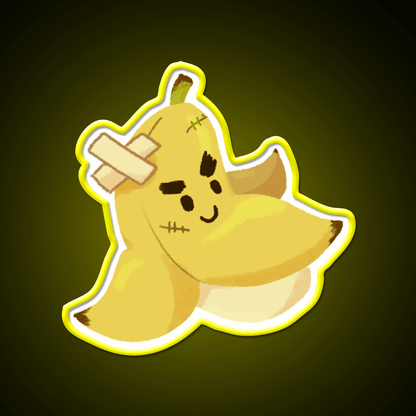 Bandaged Punk Banana Snack Food Led Neon Sign Rgb Color - Shineneon