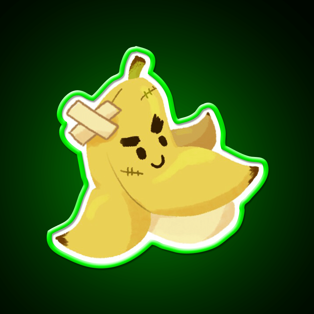 Bandaged Punk Banana Snack Food Led Neon Sign Rgb Color - Shineneon
