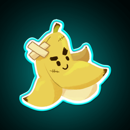 Bandaged Punk Banana Snack Food Led Neon Sign Rgb Color - Shineneon