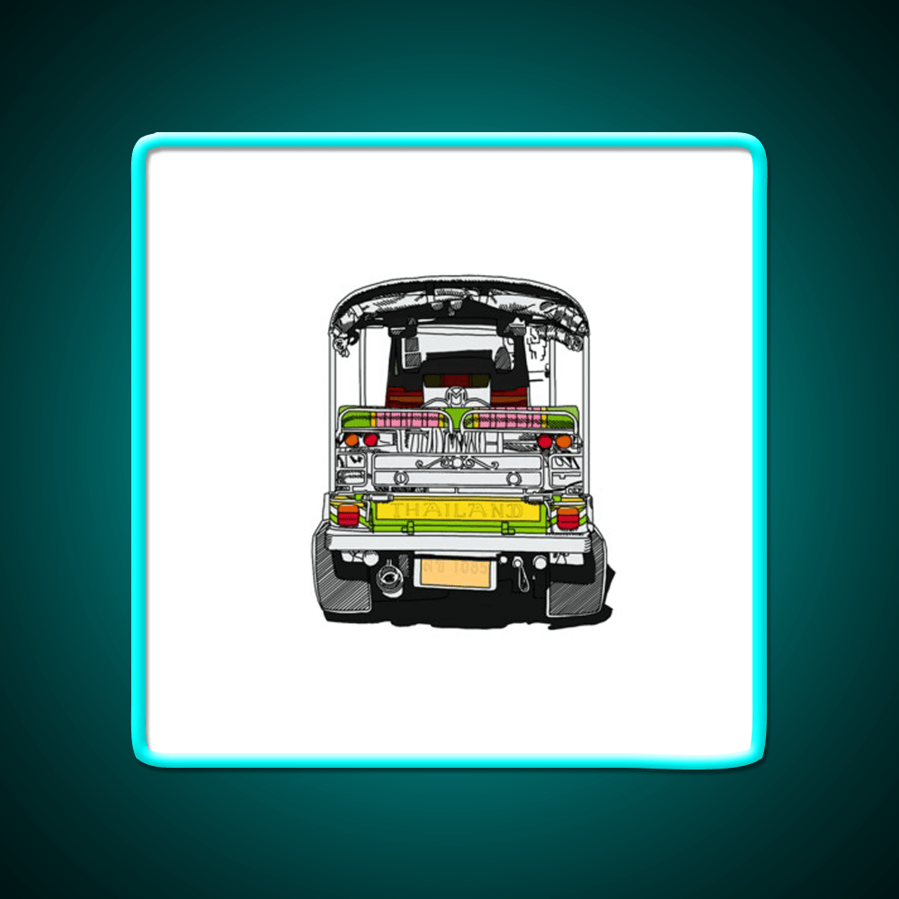 Bangkok Chinatown Thailand Tuktuk Travel Print Asian Cultural Led Neon Sign Rgb Color - Shineneon