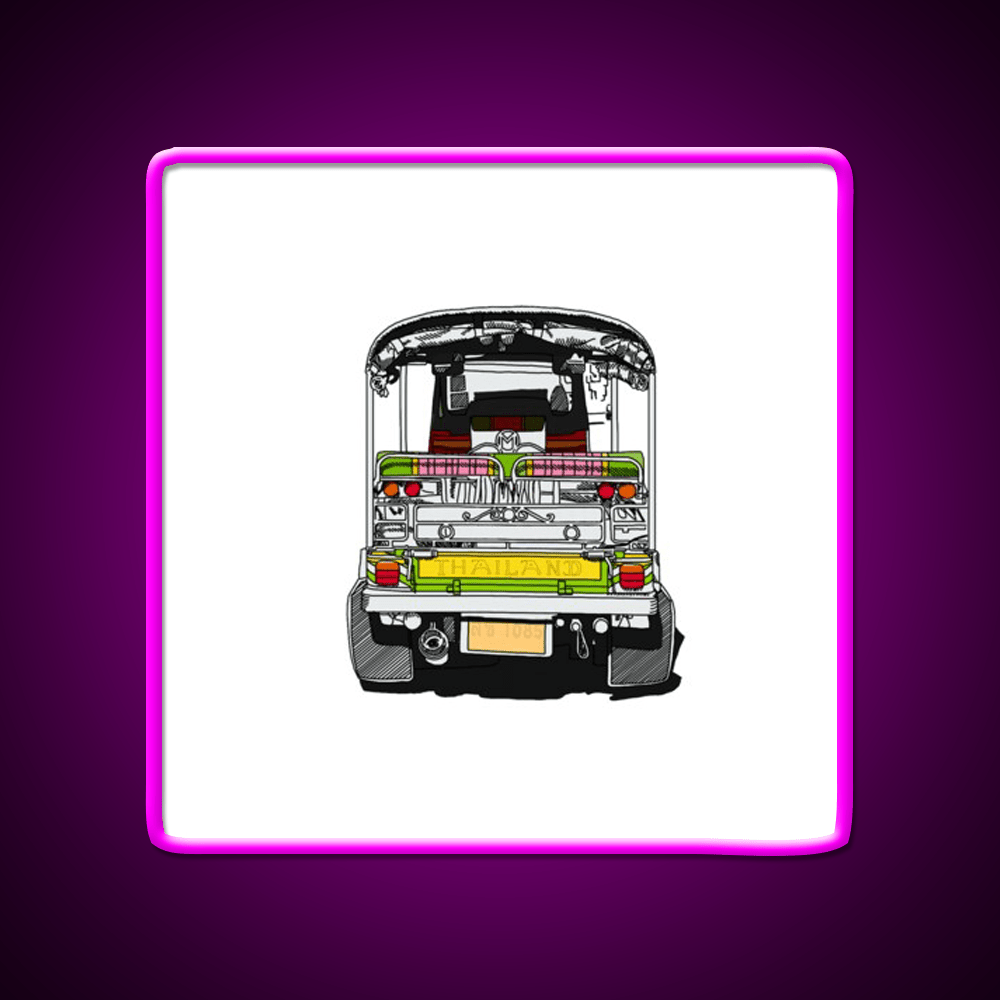 Bangkok Chinatown Thailand Tuktuk Travel Print Asian Cultural Led Neon Sign Rgb Color - Shineneon