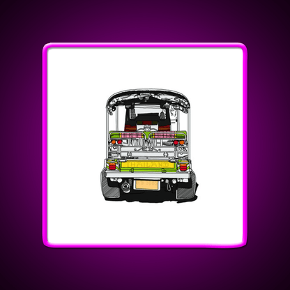 Bangkok Chinatown Thailand Tuktuk Travel Print Asian Cultural Led Neon Sign Rgb Color - Shineneon