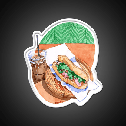 Banh Mi And Milk Tea Snack Food Led Neon Sign Rgb Color - Shineneon