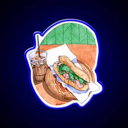 Banh Mi And Milk Tea Snack Food Led Neon Sign Rgb Color - Shineneon