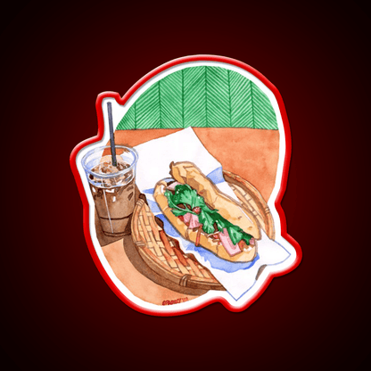 Banh Mi And Milk Tea Snack Food Led Neon Sign Rgb Color - Shineneon
