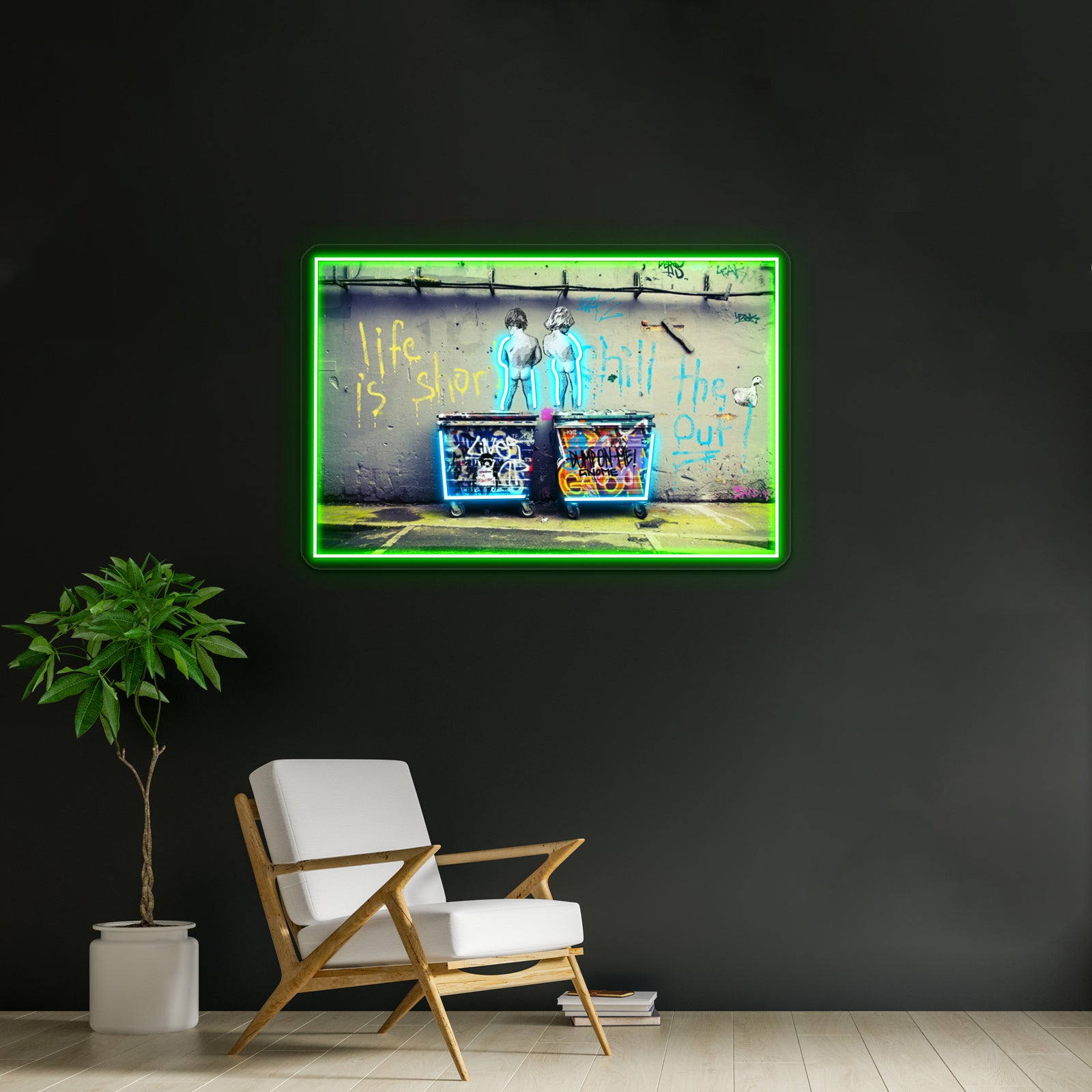 Banksy Chill The Duck Out Artwork Led Neon Sign