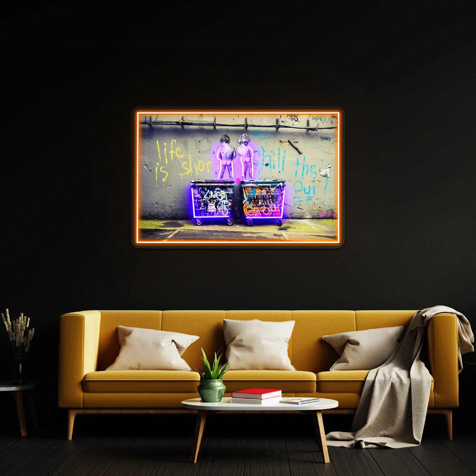 Banksy Grim Reaper Clock Artwork Led Neon Sign - LED neon sign view 15