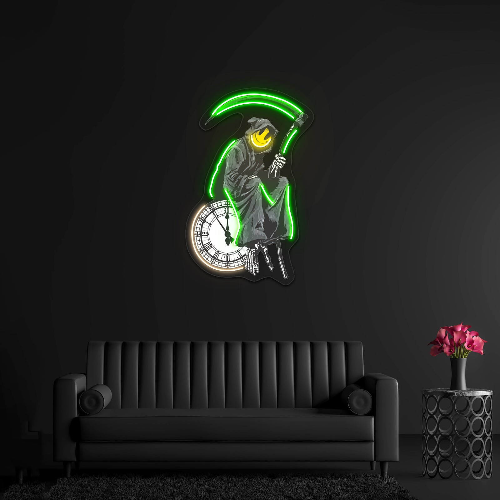Banksy Grim Reaper Clock Artwork Led Neon Sign - LED neon sign view 9
