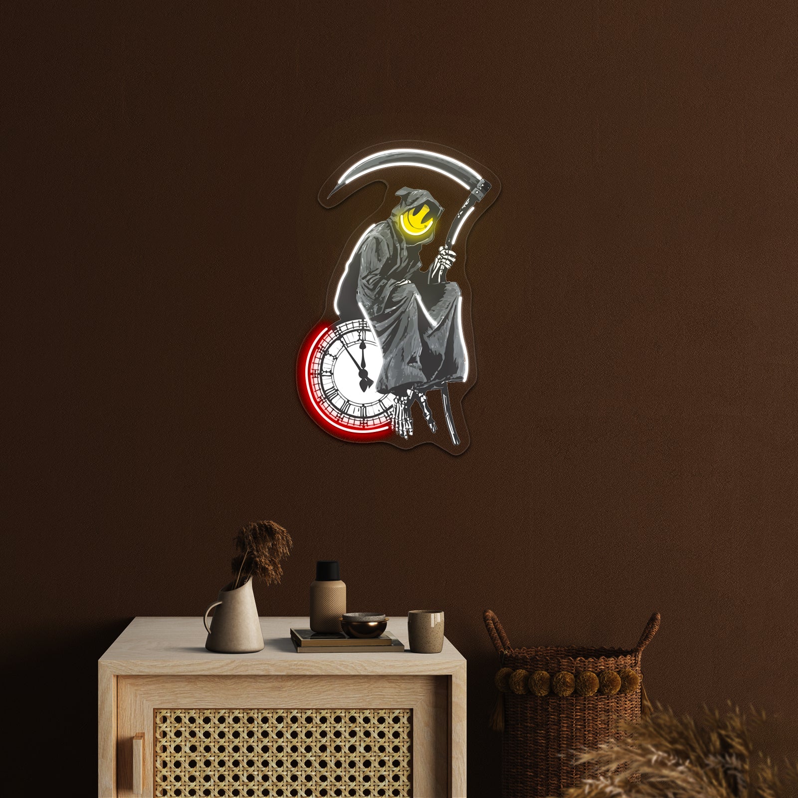Banksy Grim Reaper Clock Artwork Led Neon Sign - LED neon sign view 8