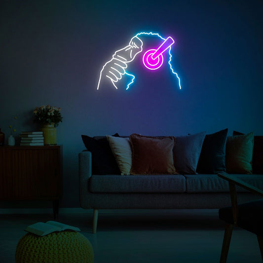 Banksy Monkey With Headphones Led Sign Business Neon Sign