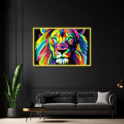 Banksy Rainbow Lion Graffiti Pop Art Painting Artwork Led Neon Sign - Shineneon